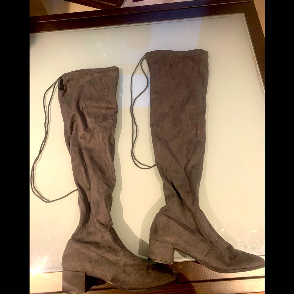 Grey Over the Knee Boots